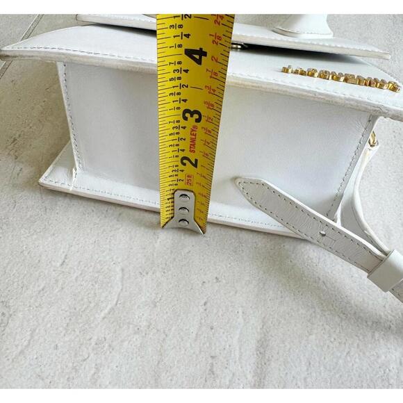 JACQUEMUS The Chiquito Soft  White Leather Handbag / Shoulder Bag - Picture 9 of 13